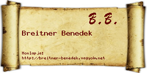 Breitner Benedek névjegykártya